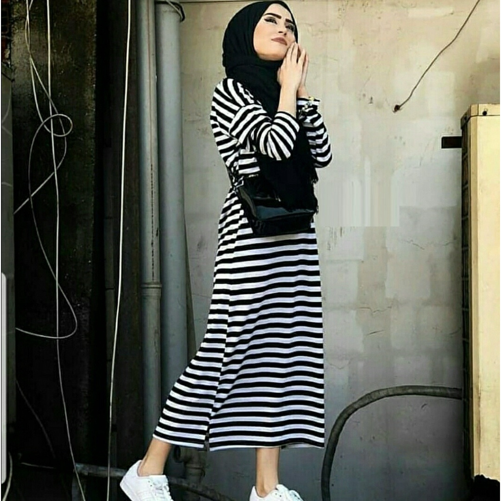 Baju Pakaian Terusan Muslimah Maxi Dress Hijab Wanita Cewek NILATIA N1