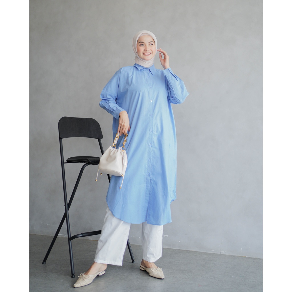 Dwyne tunik / kemeja wanita linen