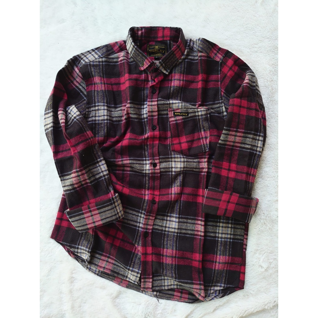 Other kemeja Lengan Panjang Pria Wanita Hijab Ootd Cewek flanel kotak kotak terlaris saat ini Viral tiktok-F15