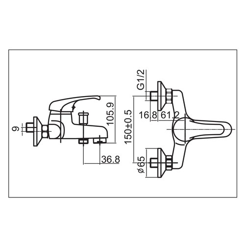 Kran Mixer / Keran Air Panas Dingin Wasser MBT S010