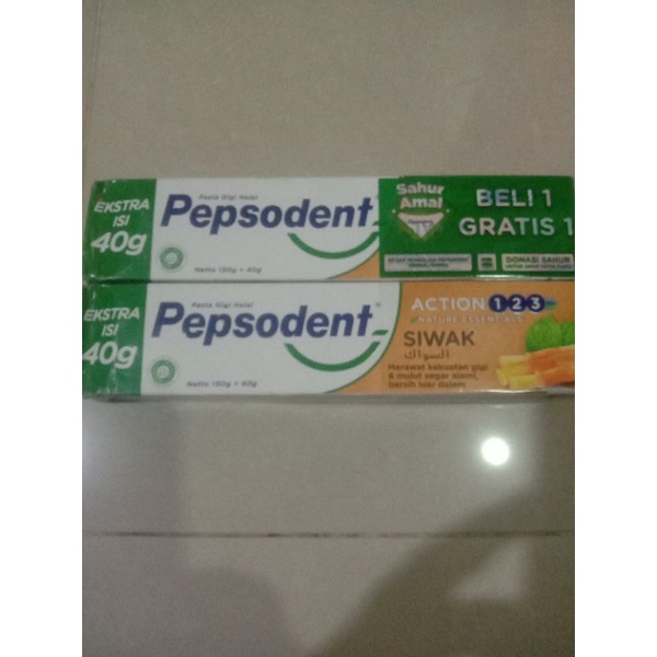 Pepsodent Action 1 2 3 SIWAK 150gr Beli 1 gratis 1