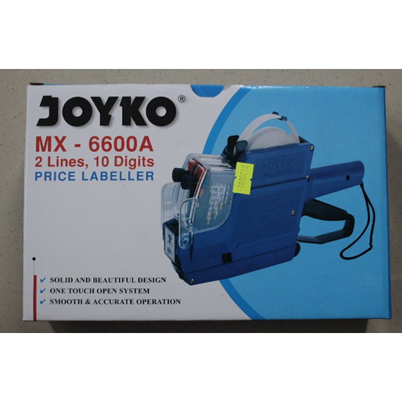 

Alat Label Pencetak Harga 2 Baris Huruf-Angka 10 Digits - Joyko MX-6600A