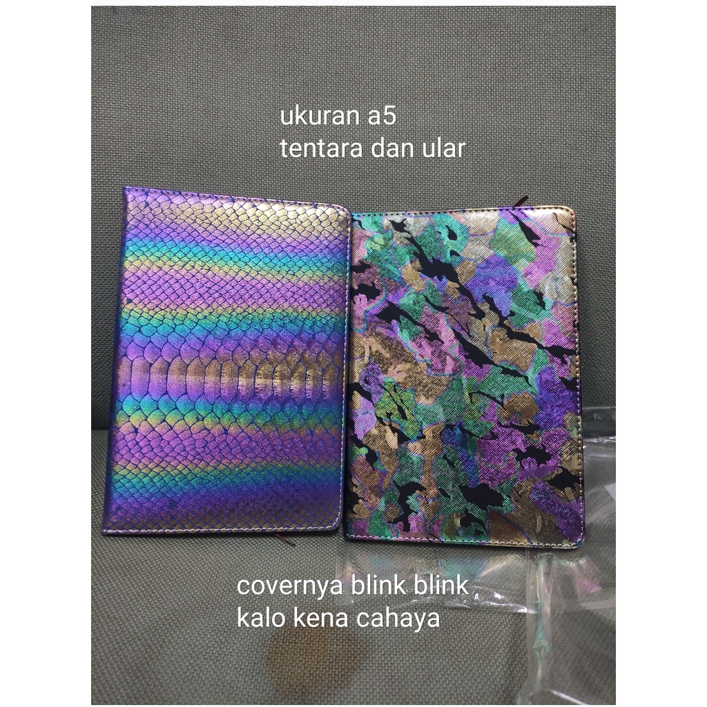 

buku agenda bunglon tentara atau ular A5 isi 100 lembar ivory import