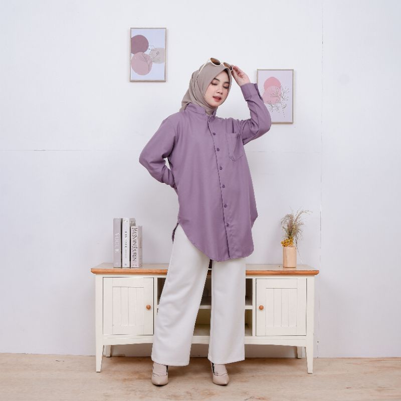 KEMEJA TUNIK POLOS BAHAN SHAKILA REAL PICTURE