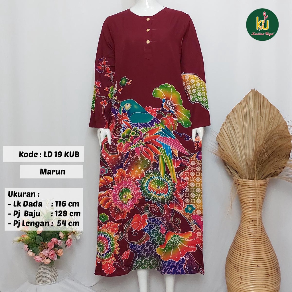 COD LD 20 KUB | DASTER PANJANG KENCANA UNGU ASLI LABEL BIRU | LongDress Wanita Lengan Panjang Busui ini-Marun C
