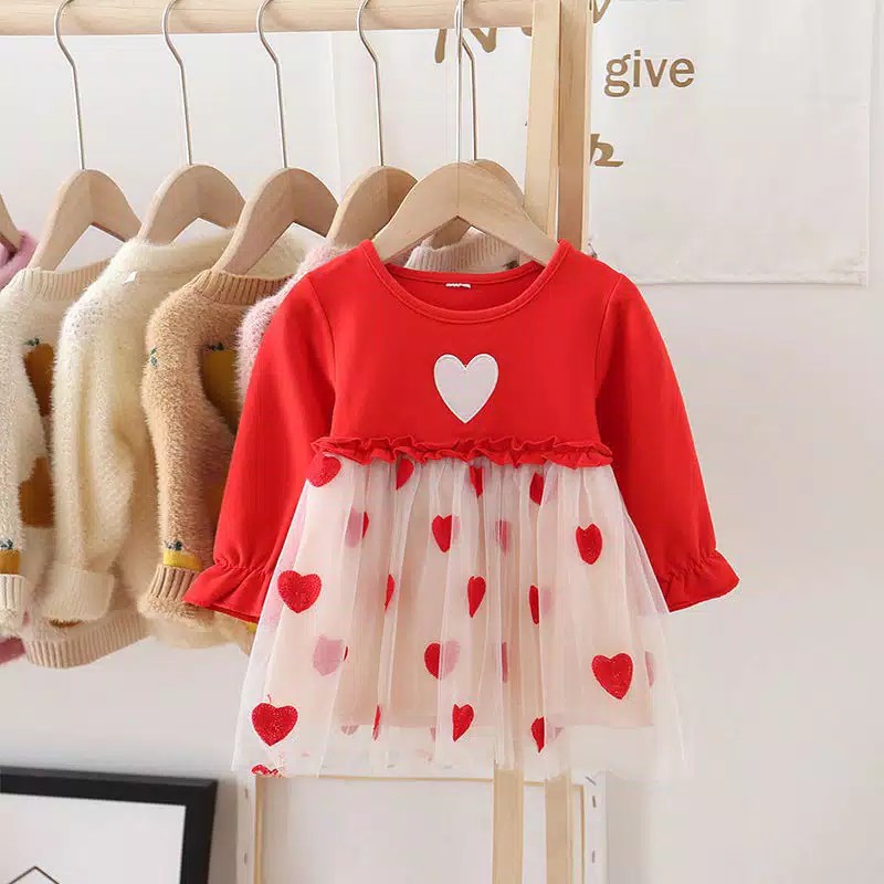 gos CC3 DRESS IMPORT FALL IN LOVE JD053 EBV Baju Dress Anak Perempuan Import