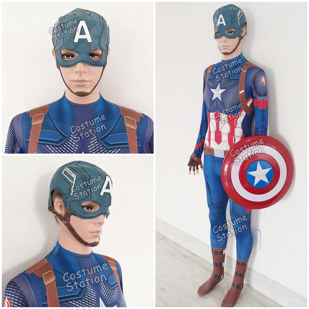 Kostum Captain America / Costume Superhero Marvel pria dewasa