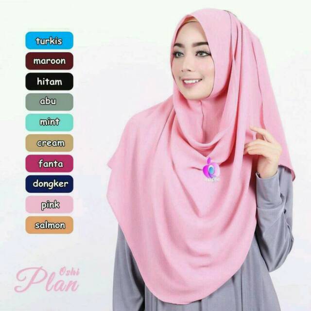 Jilbab Instan Oshi Plain / Pastan / Pashmina instan murab / grosir jilbab instan/ bergo instan modis