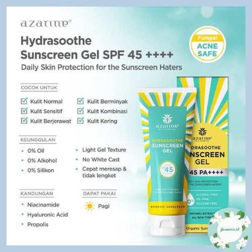 [PROMO] AZARINE HYDRASOOTHE SUNSCREEN GEL SPF 45 PA++++ Sunscreen / OLD Version / Organic Sunscreen