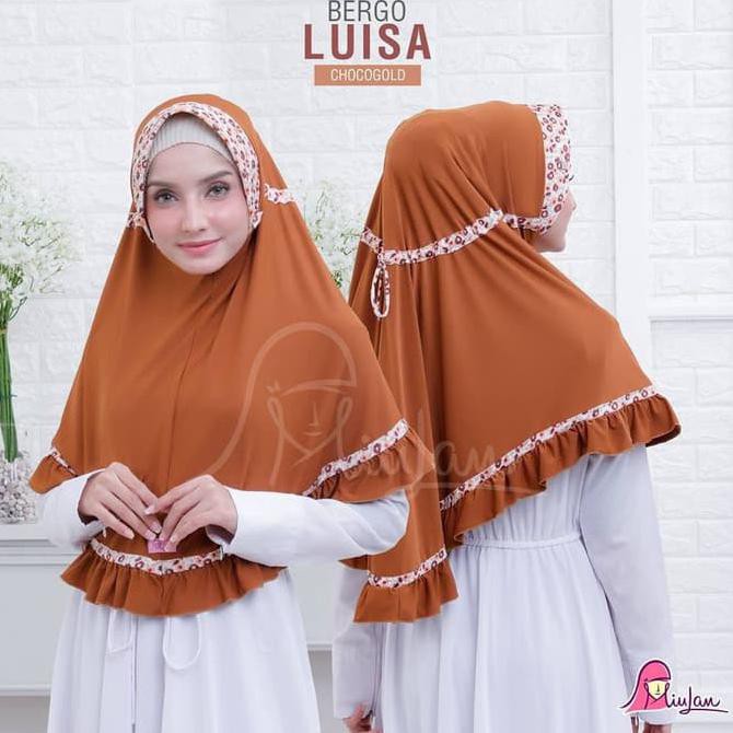 Bergo Luisa Miulan - Jilbab Jersey Motif - Jilbab Instan Dewasa