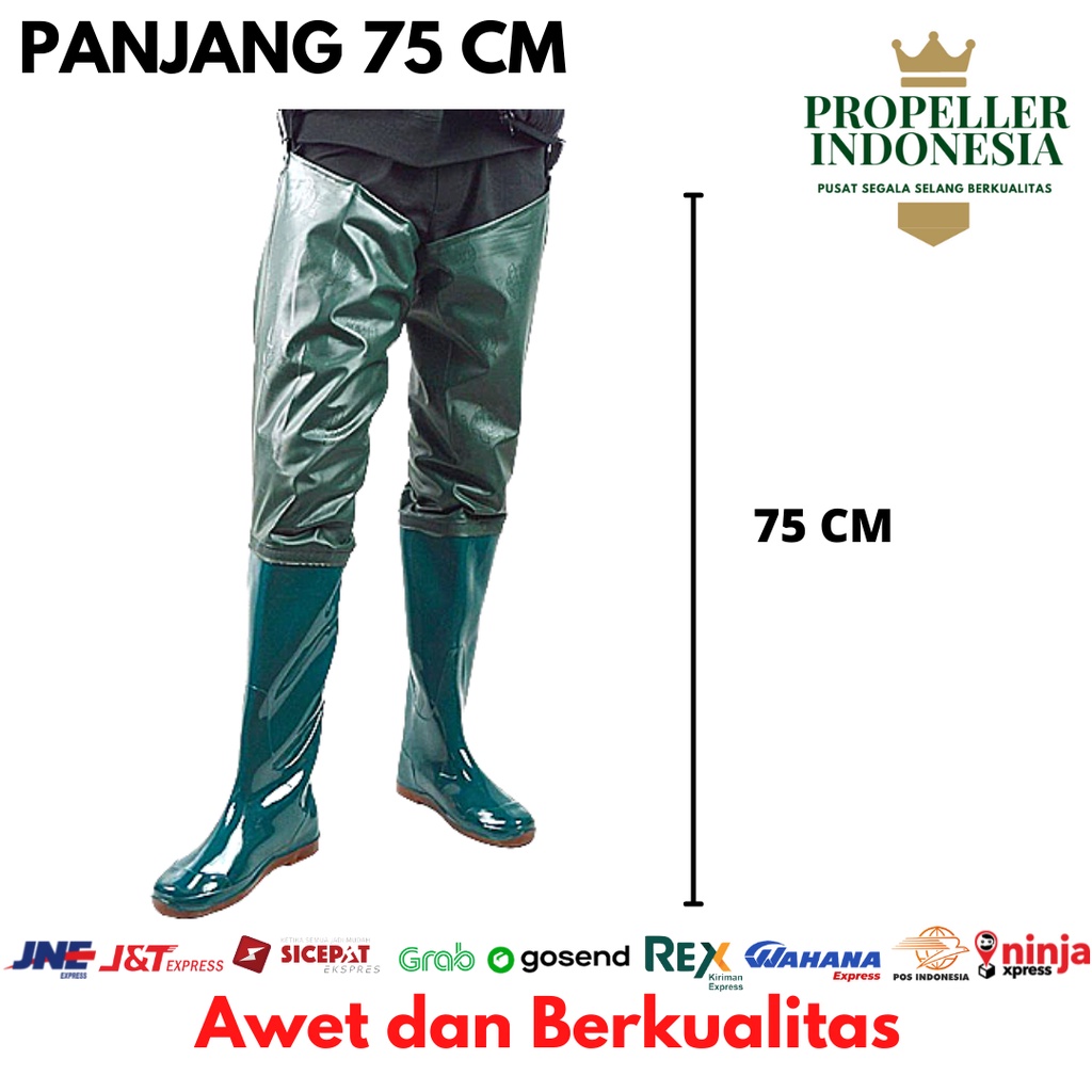 Sepatu Sawah Anti Keong Petani Nelayan Anti Air Boots Wanita Pria Rawa Kebun Ternak Mancing Celana 75 CM Anti Slip Bot But Serbaguna Tahan Air