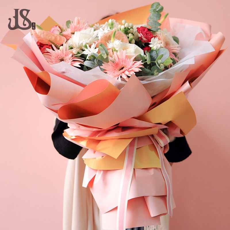 KERTAS BUKET BUNGA BICOLOR GOLD OPP - ECER | CELLOPHANE FLOWER WRAPPING PAPER DUA WARNA EMAS