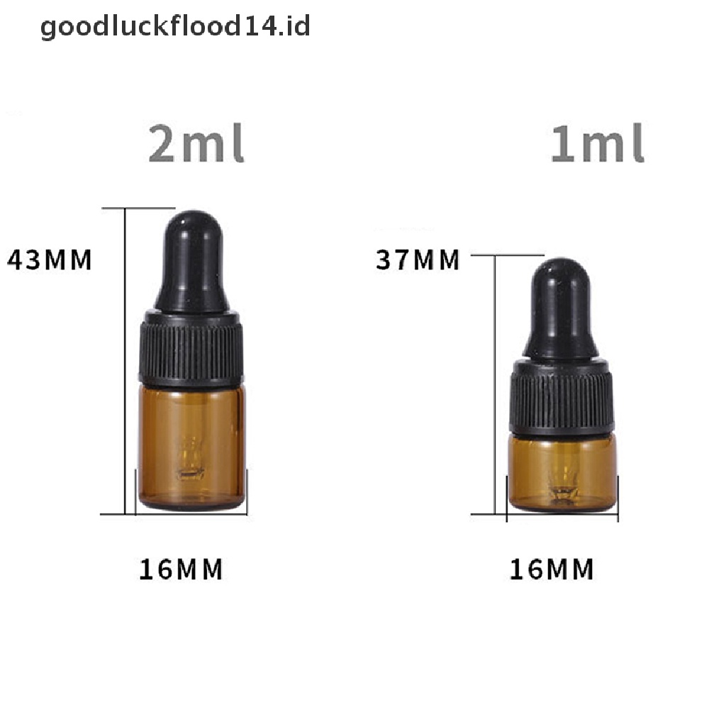 [OOID] 10X 1ml/2ml/3ml/5ml Empty Amber Glass Dropper Bottle Essential Oil Travel Bottle ID