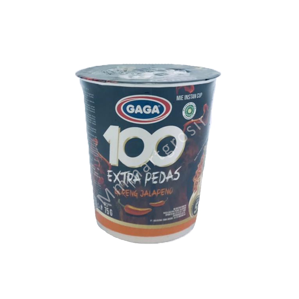 GAGA 100 / Mie Instan Cup / Ekstra Pedas / Goreng Jalapeno 75g