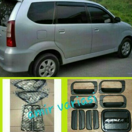 paket garnish outer handle tank cover Avanza 2009-2011 hitam doff