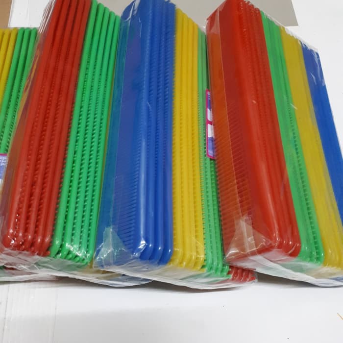 grosir  Sisir lurus warna isi 12 pcs warna warni.