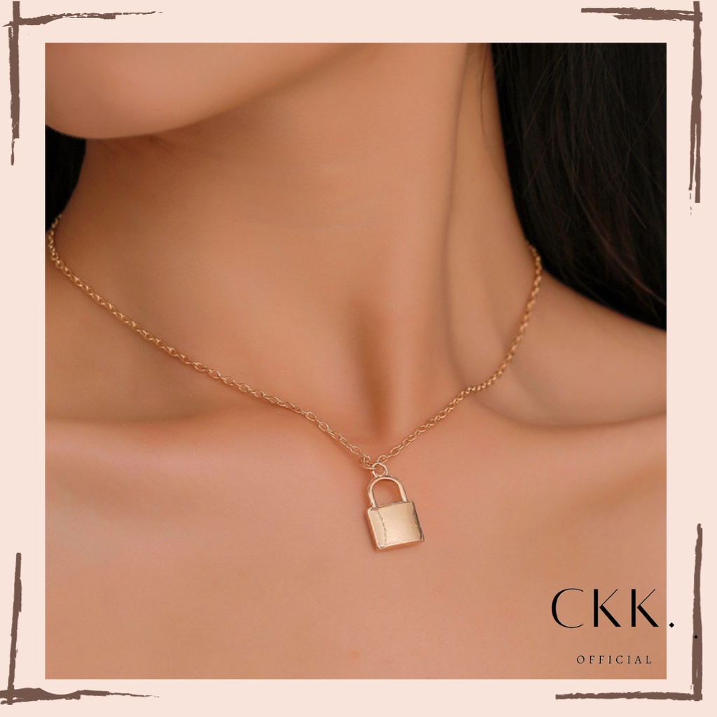 ➰CKK➰ Kalung Wanita Gembok Kunci FA123 Fashion Wanita/ Kalung Rantai / Necklace