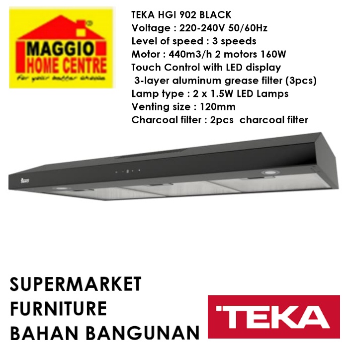 COOKER HOOD - HOOD KOMPOR - SLIM HOOD - PENGHISAP ASAP KOMPOR - HGI 902 -TEKA