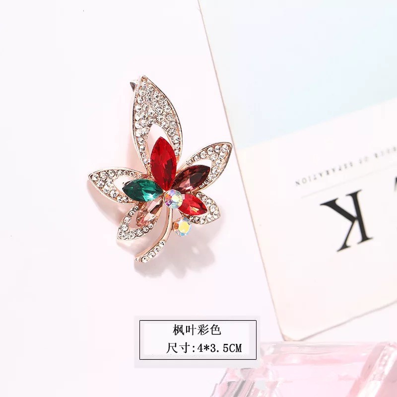 Versi Korea high-end indah kristal bros Temperamen opal bunga angsa Merah cherry bros fashion semua pertandingan aksesoris-7