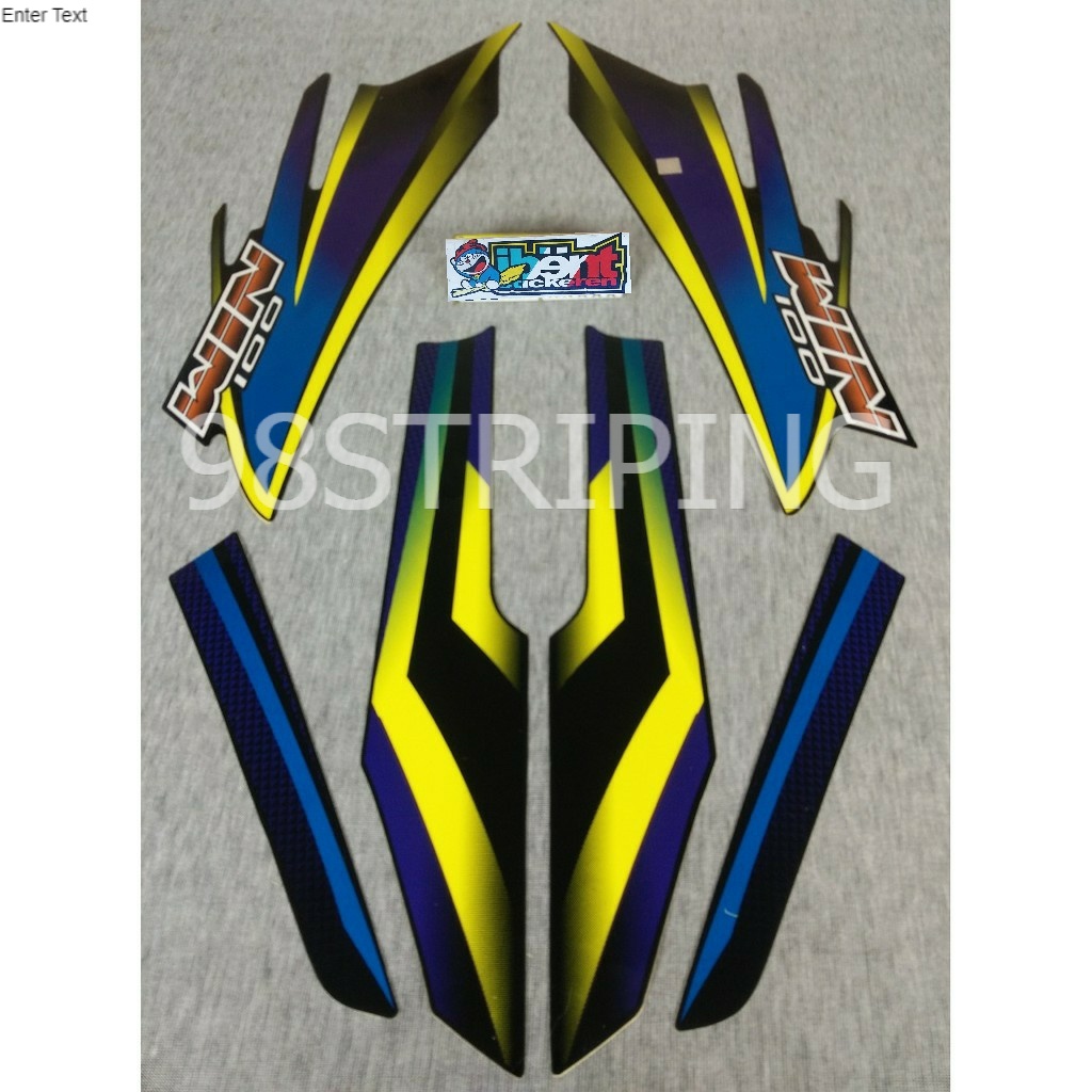 STIKER STRIPING LIS STANDAR ORI HONDA WIN100 WIN 100 BIRU KUNING TAHUN 2003 2004