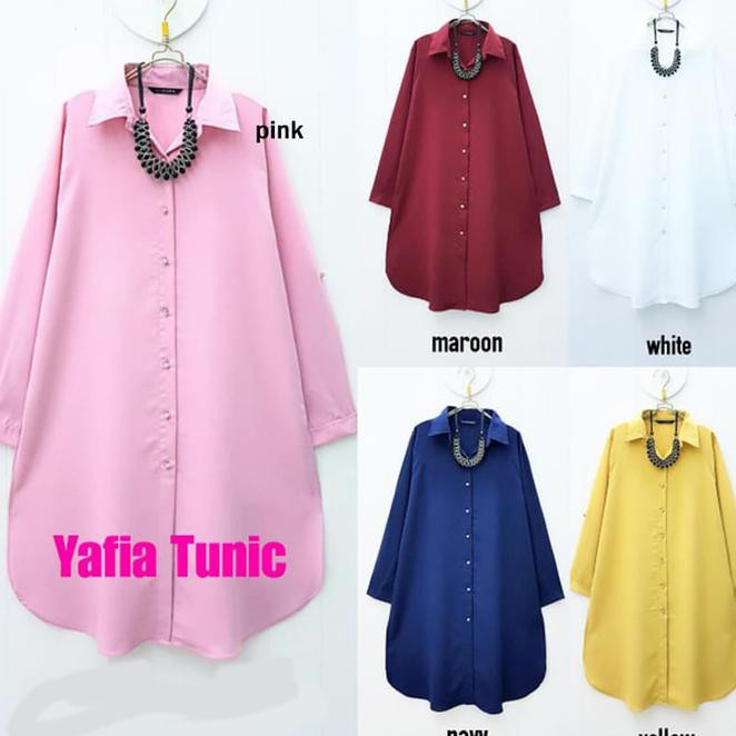 Sk Baju Atasan Yafia Tunic Baju Muslim Blus Muslim - Maroon, Xl 9O6
