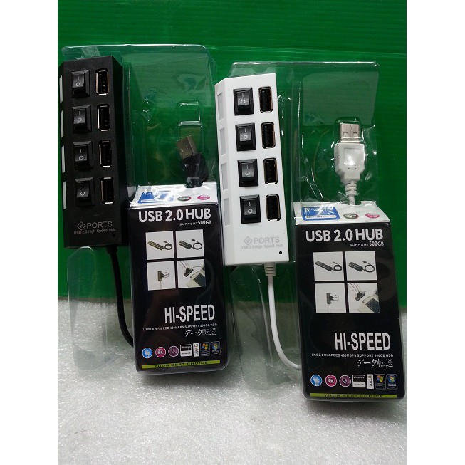 USB HUB 4 PORT USB 2.0  On/Off M-Tech