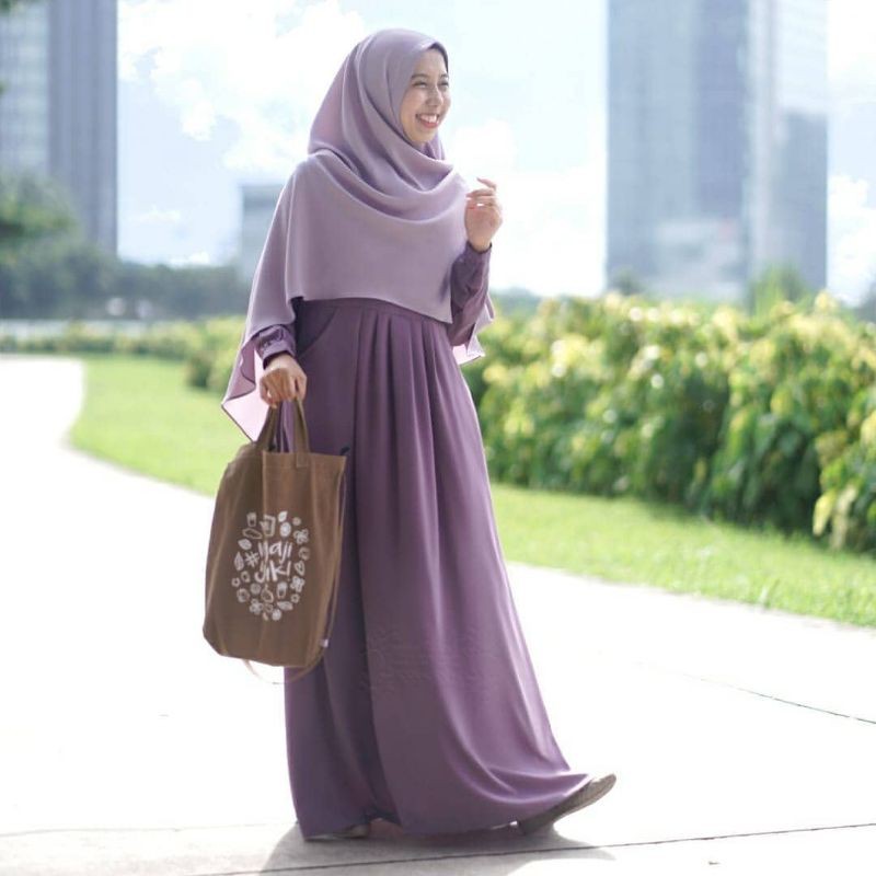 Gamis Polos Ayumi warna GRAPE