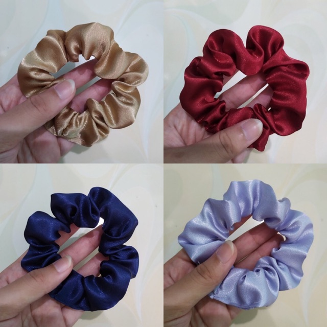 ✿ELYSABETHME✿ åk§ê§ðrï§ Karet rambut kain scrunchie alat cepol silk premium aksesoris hijab jilbab