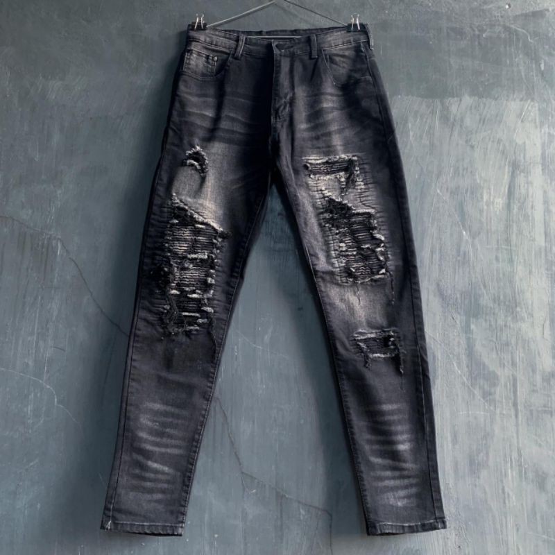 Size 31 Rucas Season 4 Shadow Black Biker Jeans