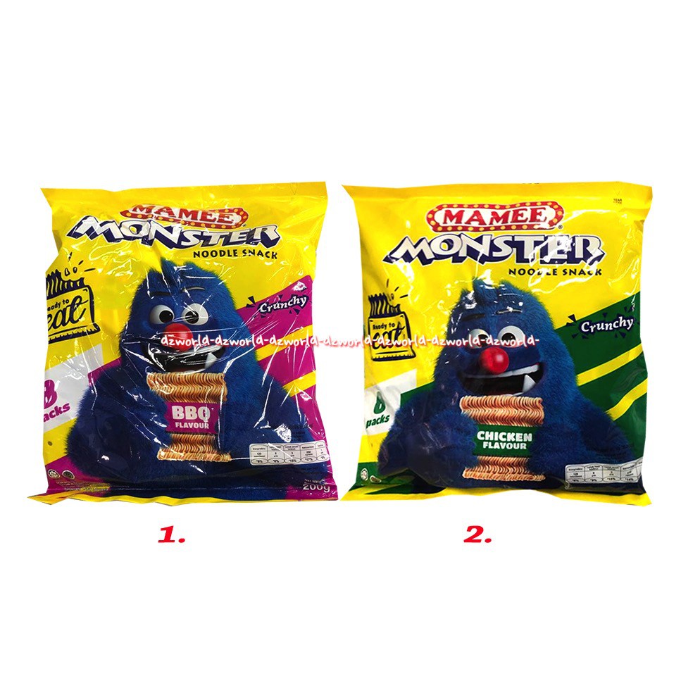 Mamee Monster Noodle Snack Snek Mi 8 Sachet Mame Cemilan Mie Cemilan Malaysia Mie Kremes