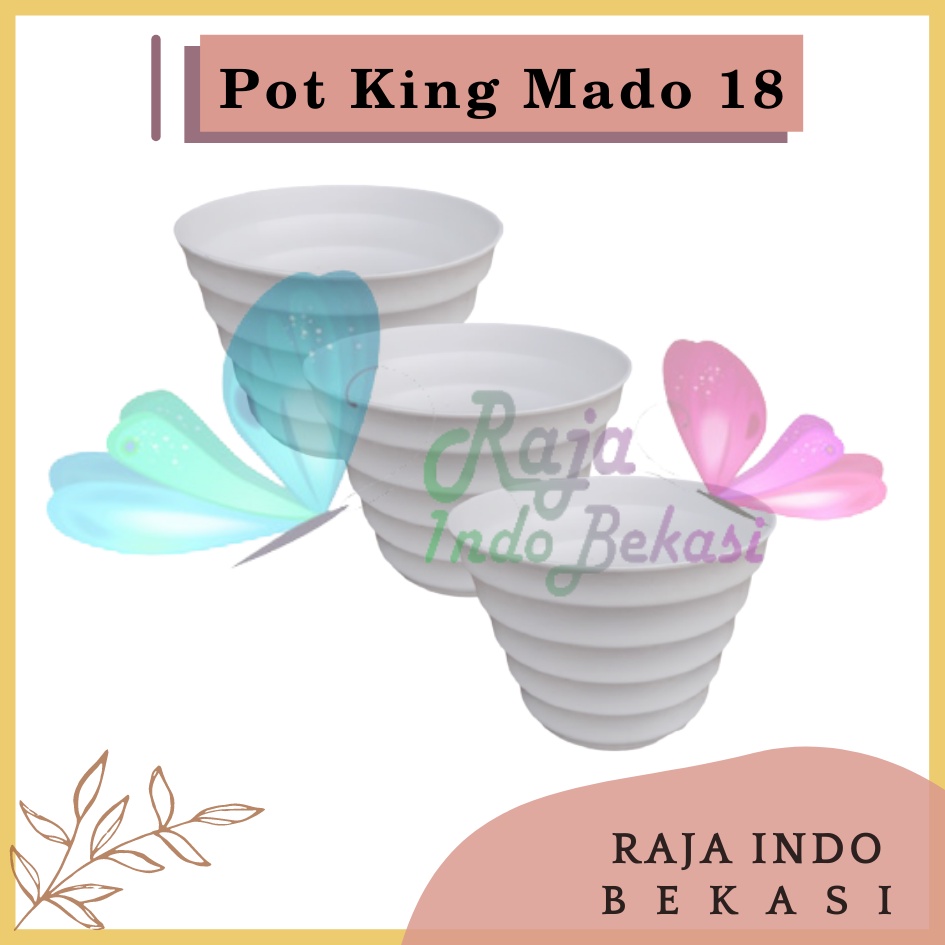 Pot King Mado 18 Putih Diameter 14,5 Cm By Garden Of Love Pot Plastik Murah Lucu Mirip Pot Tawon 15 18 21