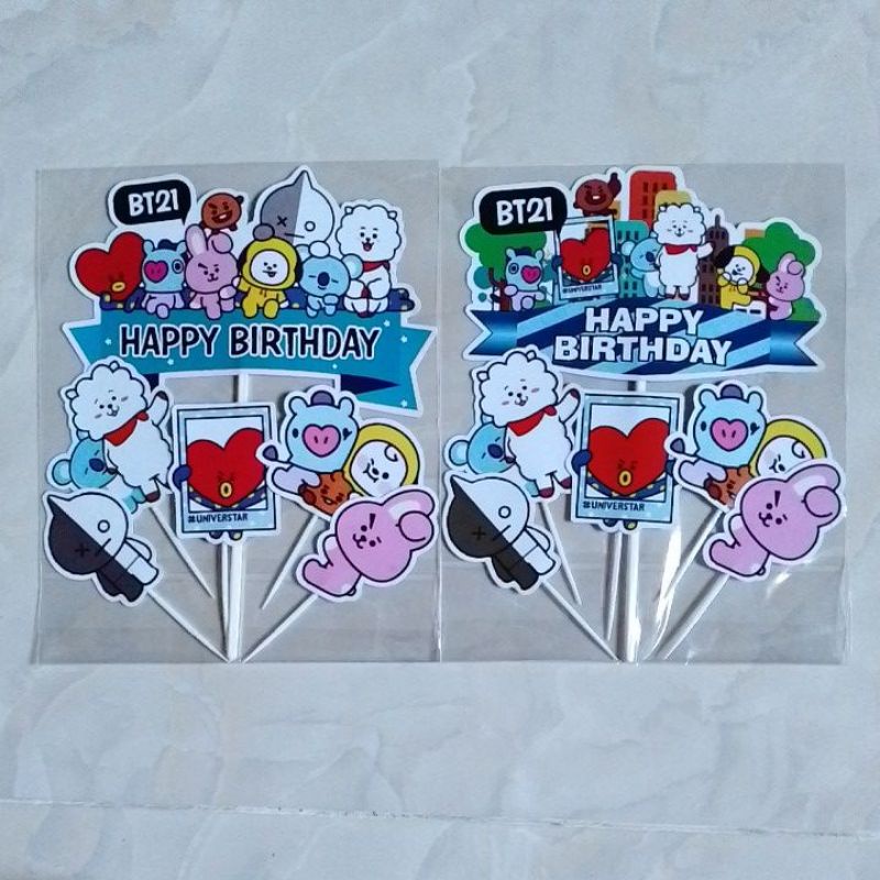 Topper ulang tahun/hiasan kue tart BT21