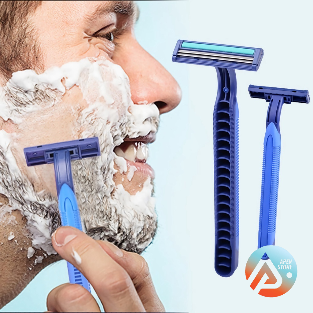 Jual Apen Alat Cukur Kumis Dan Jenggot Biru Mata Pisau Shavers Cukuran Bulu Pencukur Ketiak