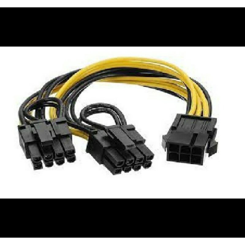 SKU-1278 KABEL PCIE 6 PIN TO DUAL 8 PIN 6+2 POWER SPLITTER VGA PCI-E