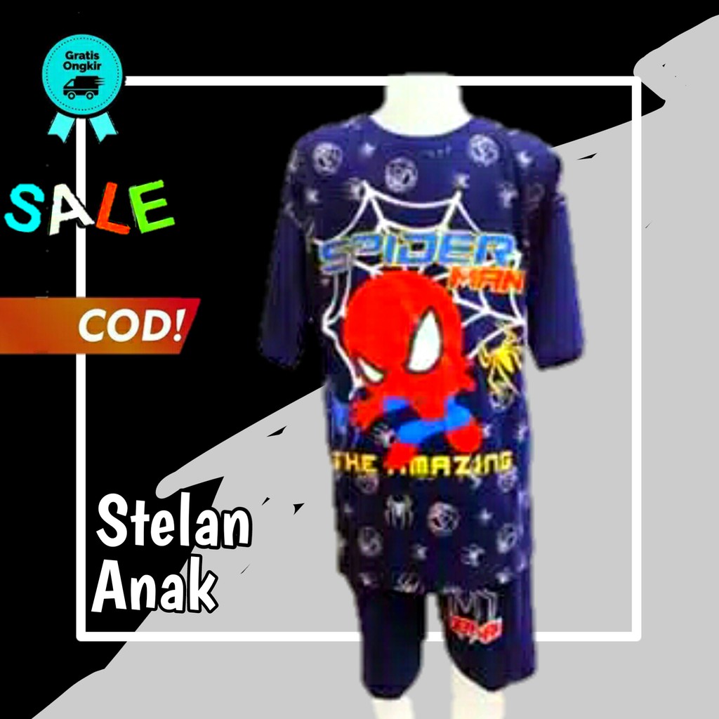 baju anak laki laki setelan umur 1 - 10 tahun stelan anak laki laki baju karakter anak KE24