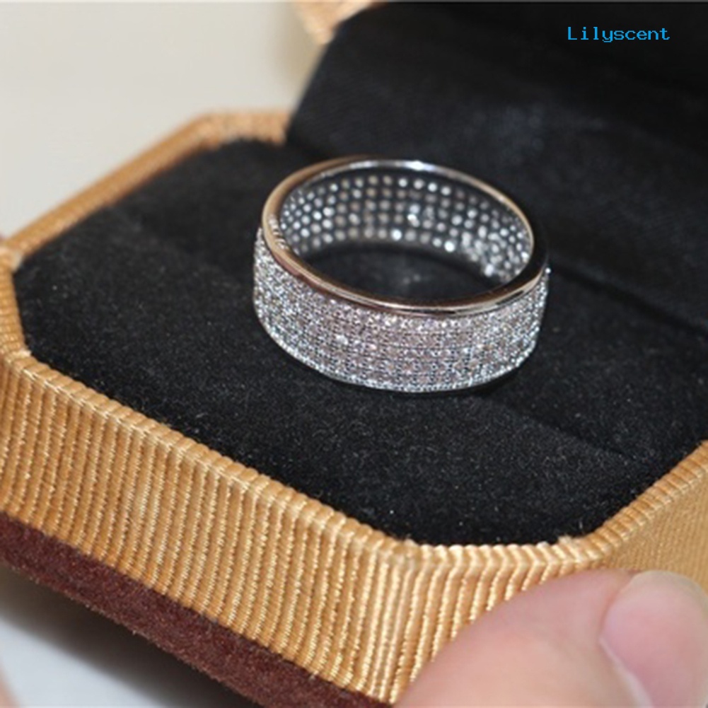 Cincin Berlian Imitasi Model 5 Baris Untuk Pernikahan