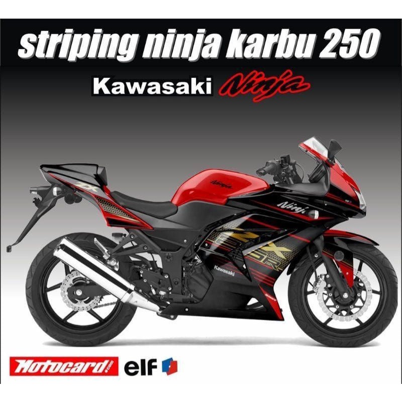 STRIPING VARIASI NINJA 250 KARBU LIS STICKER DECAL VARIASI KAWASAKI NINJA KARBU 250 "ZX"