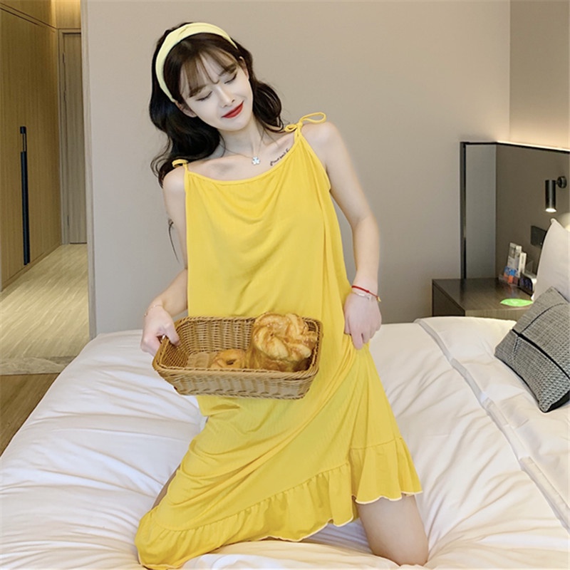 ✅𝐅𝐎𝐈𝐒𝐒® Baju Tidur Sexy Piyama Daster Pakaian Tidur Wanita Tanpa Lengan Lembut 1236