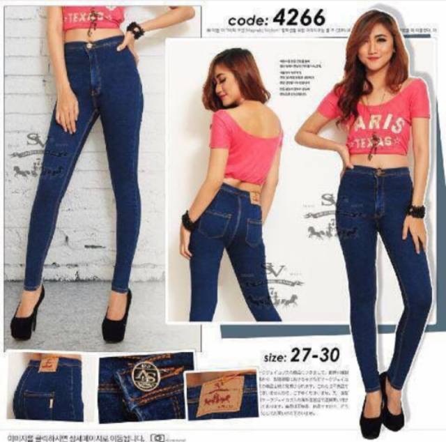 CELANA CEWEK HIGHWAIST SV7/HAIGWAIST WANITA BAHAN SUPER DENIM UKURAN DARI 27-34