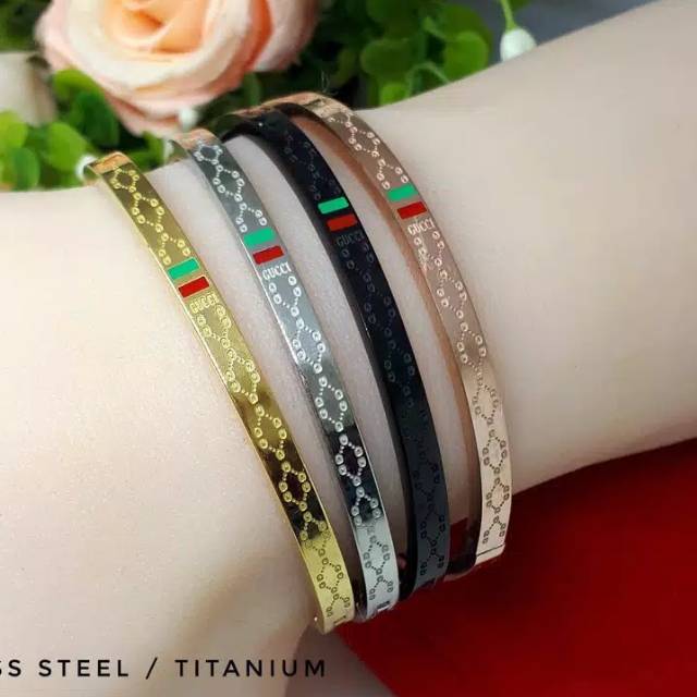 Gelang wanita titanium asli anti karat tidak mudah luntur