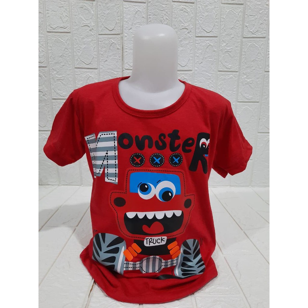 JAYA.Co Kaos Anak Laki-Laki Monster Truck 1-8 tahun