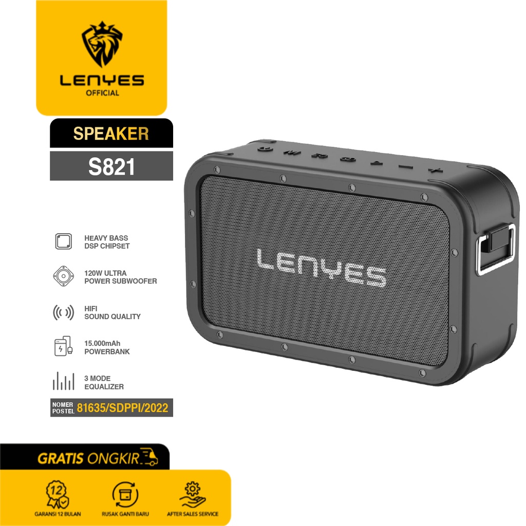 Lenyes S821 Wireless Bluetooth Speaker Waterproof DSP Hi-Fi Heavy Bass