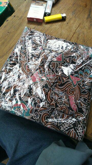 Batik Pria Lengan Panjang Batik Azmil Hrb026 Motif Keratonan Kode 002 Size M L Xl Xxl Reguler