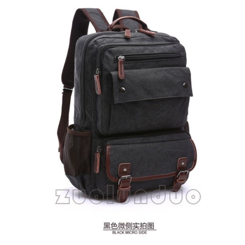 Tas Ransel backpack model laptop tas wanita/Pria Kanvas Import 8676