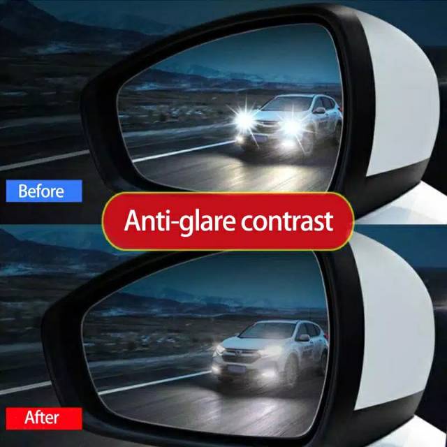 Trend-Kaca Film Spion Mobil Stiker Pelindung Spion Anti Fog Air Embun Hujan Kabut Spion Mobil Oval