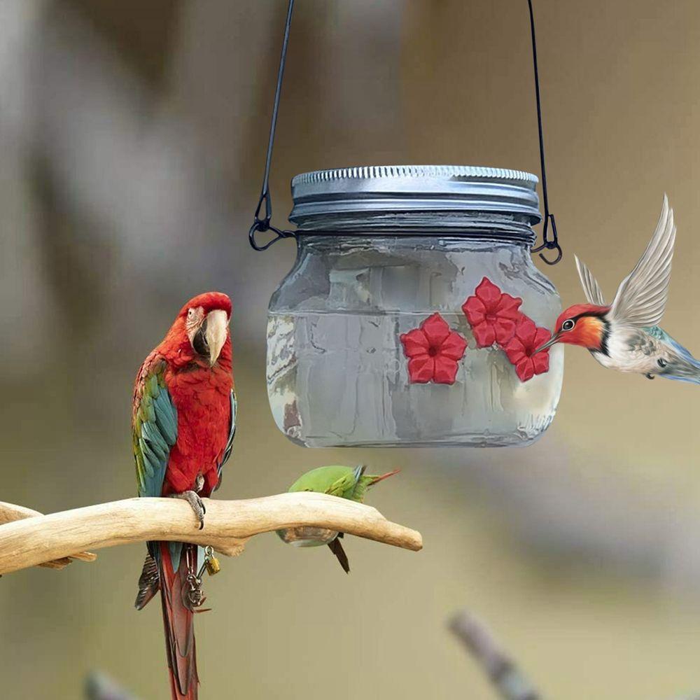 [Elegan] Hummingbird Feeder Kreatif Padat Portabel Gaya Gantung Dengan Bunga Perlengkapan Burung Plastik