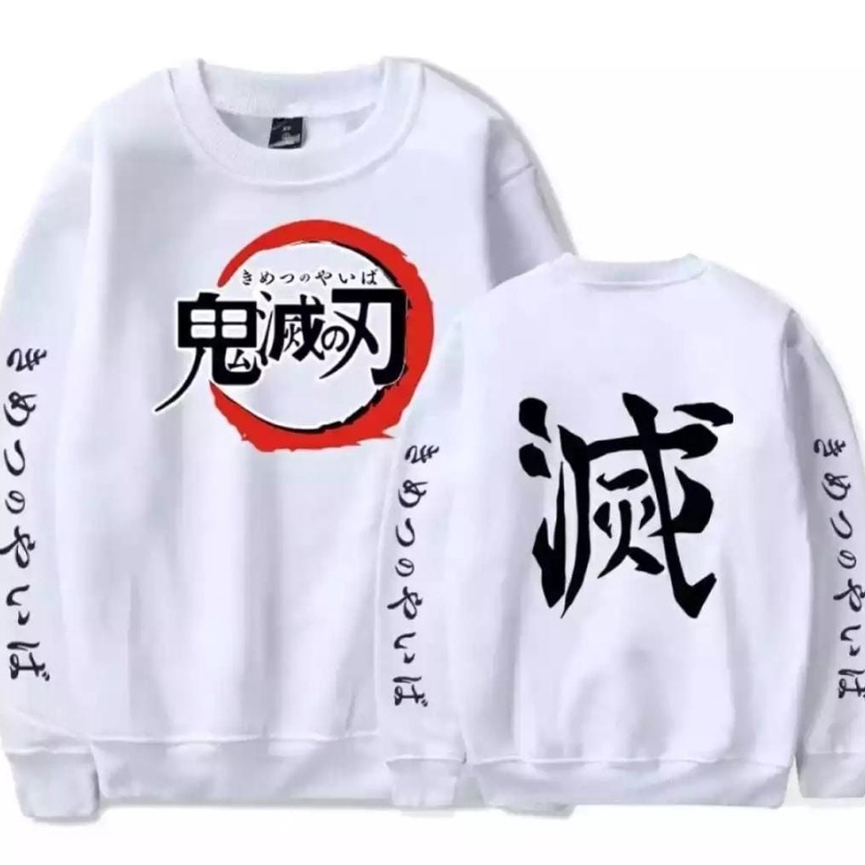 Sasuke.id - Sweater Hoodie Crewneck KIMETSU NO YAIBA Terbaru / Sweater Pria Wanita Motif Jepang