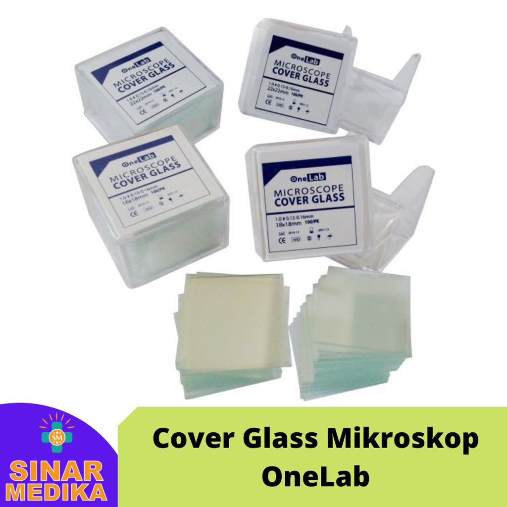 COVER GLASS MIKROSKOP ONELAB - Kaca Penutup Microscope Merk One Lab - Deck Glass Untuk Preparat