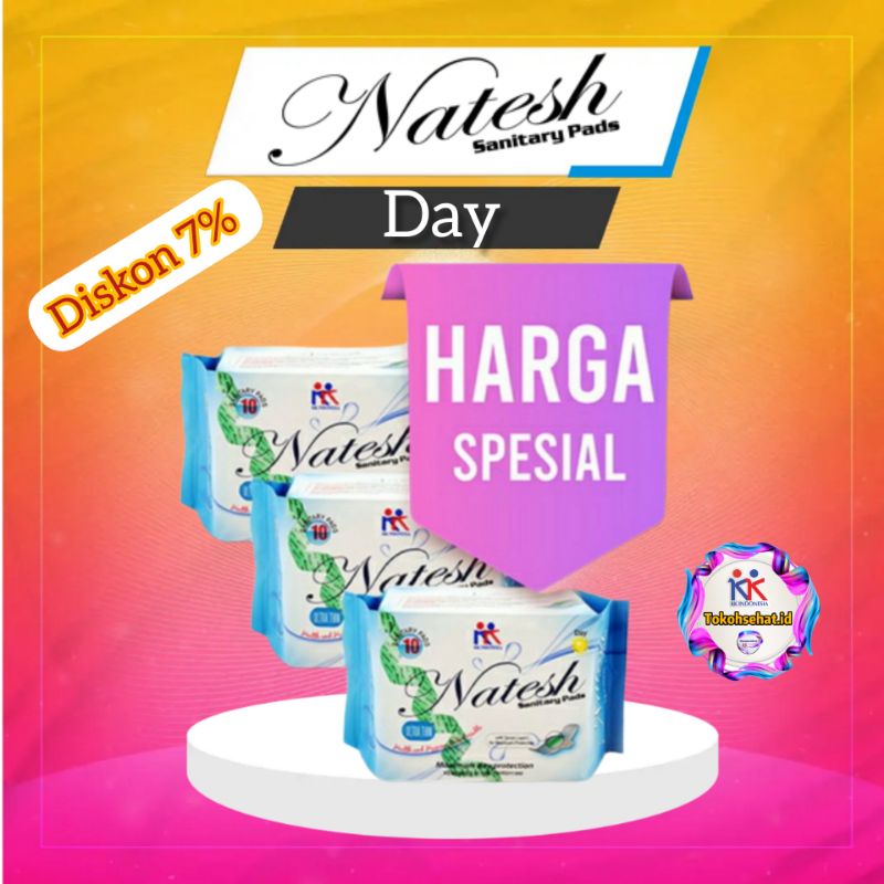 Natesh Pembalut ( Promo Hemat 3 Pack ) Natesh Day Original KK Indonesia