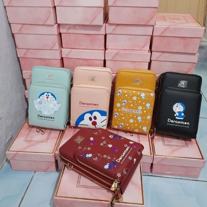 Free Box Doraemon Bag Jims Honey Tas HP Selempang Wanita